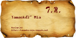 Tamaskó Mia névjegykártya